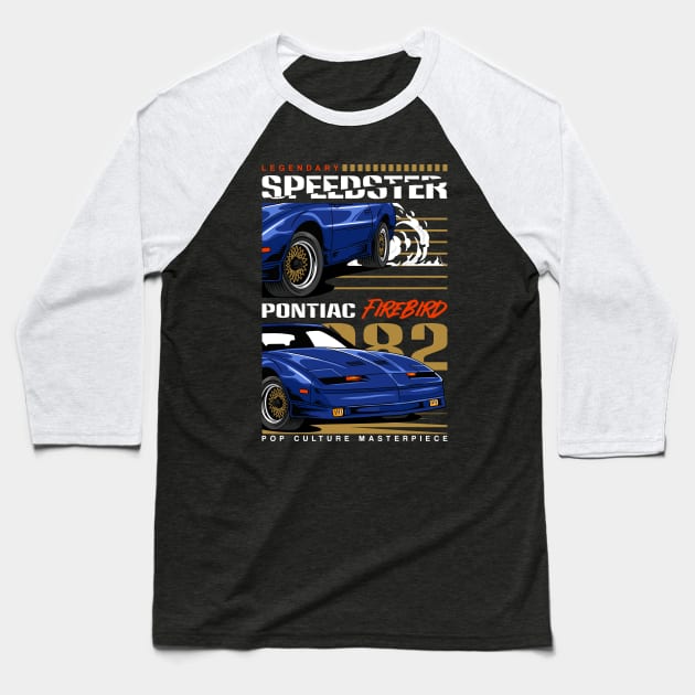 V8 Firebird Muscle Car Baseball T-Shirt by milatees